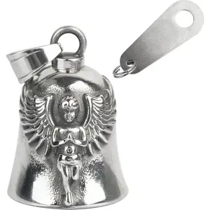 Angelic Theme Motorcycle Luck Bell - 1 Bell Bicycle & Motorcycle Accessory with Hanger, Durable Material Biker Safety Item, Excellent Gift for Friends and Family