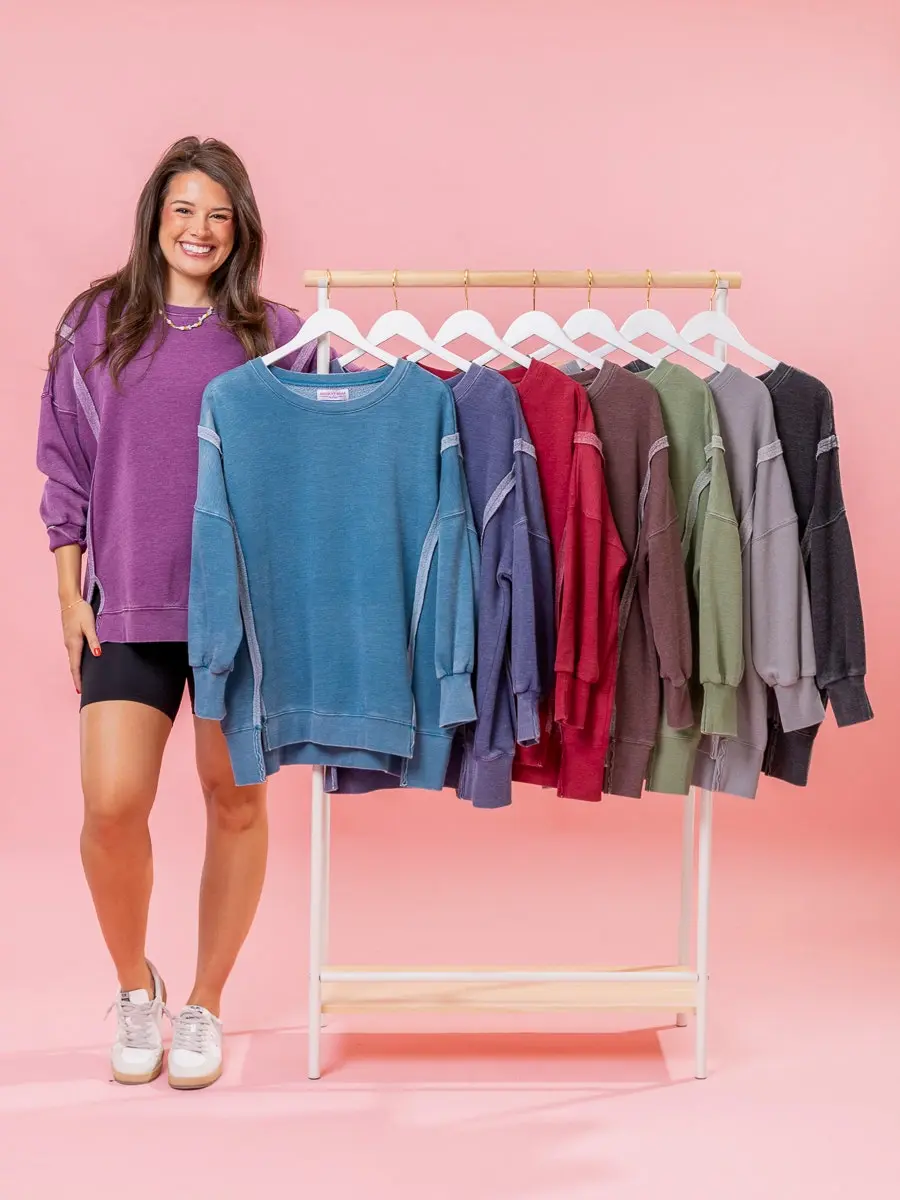 Lived In Exposed Seam Garment Washed Oversized Sweatshirt by DD Design| S - 3XL