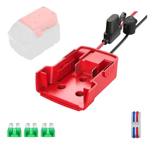 Power Wheel Adapter Set for Milwauke 18V Battery with 14AWG Wire for Robotics, Work Lights, RC Trucks, and RC Toys Electric Drill to Angle Grinder Adapter