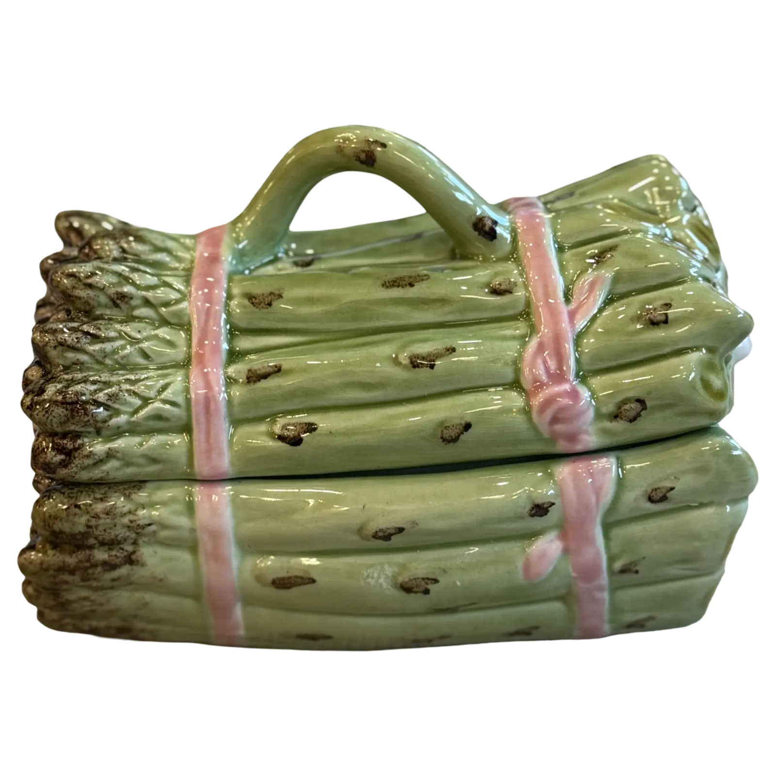 Vintage Asparagus Ceramic Tureen with Lid & Spoon (Made in Portugal)
