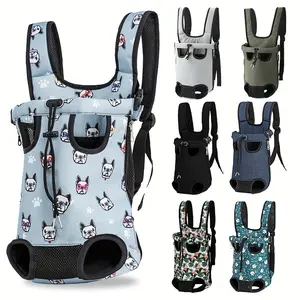 [Portable Pet Adventure Backpack] Breathable Adjustable Pet Backpack - Portable Four-Legged Straps for Dogs and Cats - Internal Safety Buckle