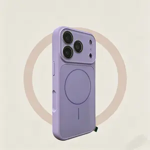 Solid-Color Liquid-Filled Magnetic Glass-Fronted Shock-Resistant Smartphone Casing, Phone Accessories for iPhone 17 Pro Max, 16, 15, 14, 13 Cellphone Handheld Devices