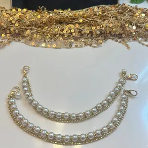 BS 2 piece shoe accessory! Faux pearl heel chain for shoes or sneakers. Accessorize your. Ag with it too!! Walking Decor Footwear Elegant