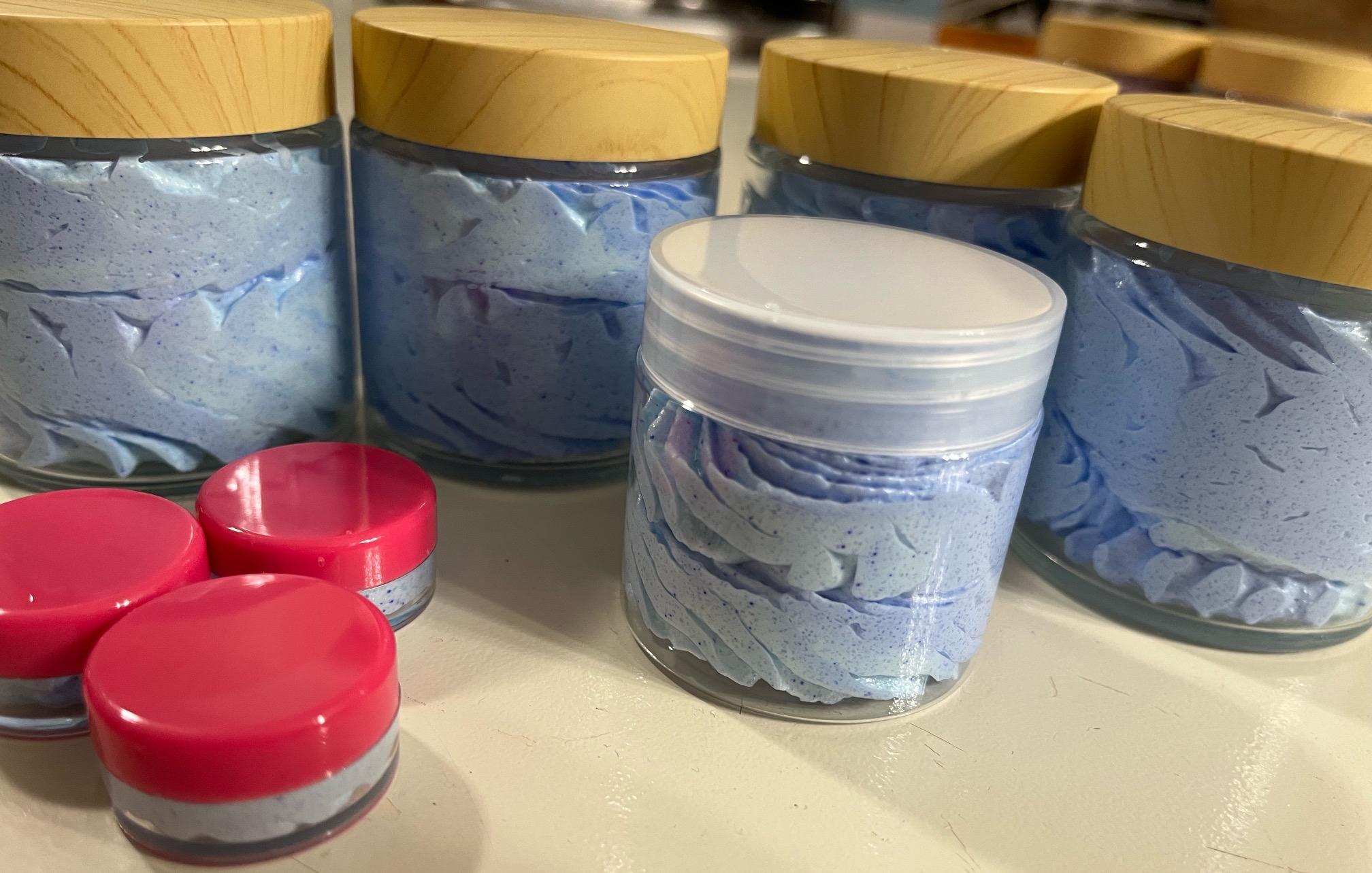 Blueberry Lemonade Whipped Body Butter with Mango Butter and Exfoliating Sugar for All Over Scrub - Body Care and Comfort