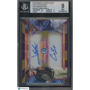 2024 Bowman Chrome Draft Autos Gold Cam Smith James Tibbs III #PDATS BGS Auto 9