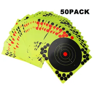 8 Inch Shooting Targets, 50 Pack Self Adhesive Reactive Target Stickers, Indicator Targets for Pistol Rifle Airsoft BB Gun Archery, Indoor Outdoor Shooting Range Practice Accessories