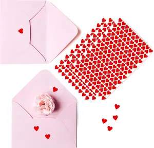 1810 count Heart-Shaped Red Stickers, Permanent Love Labels on 10 Sheets for Party Favors, Invitation Seals,  Packaging, Boxes and Bags (1/2 in Diameter)