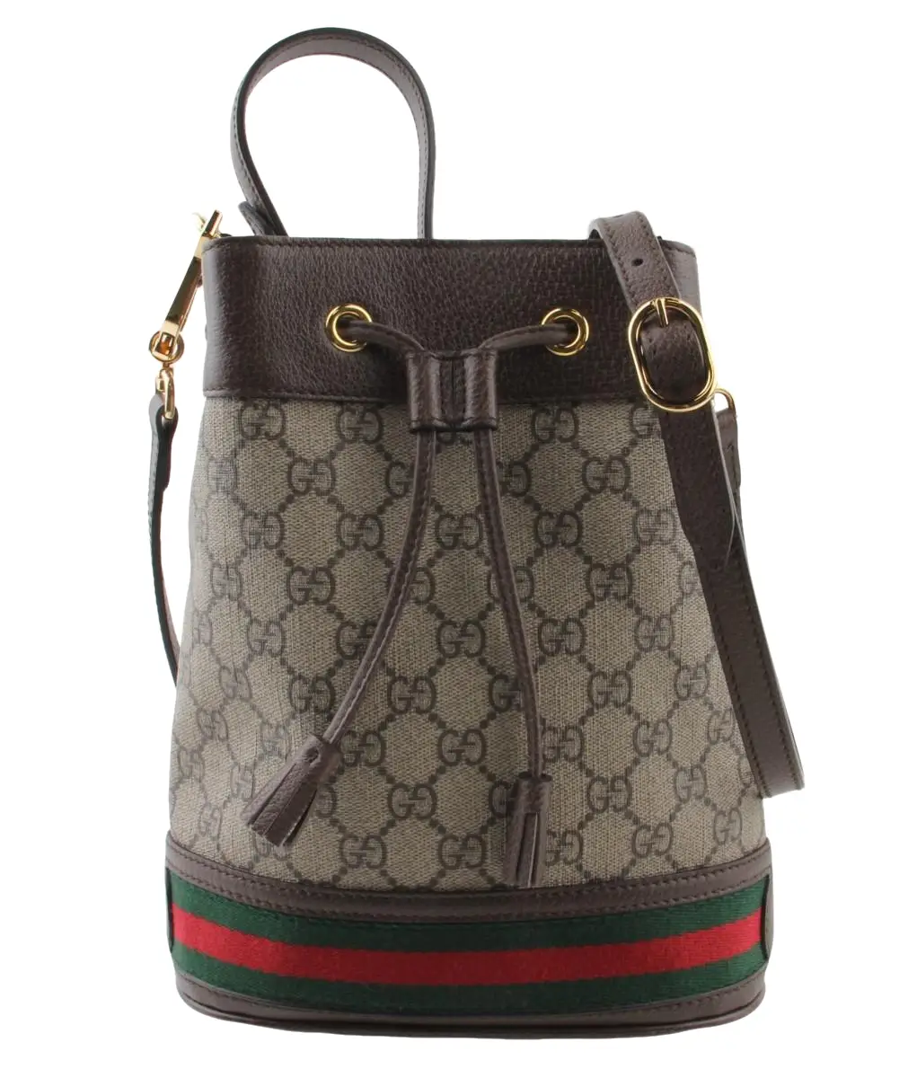 Pre-owned GUCCI Coated Canvas Bucket Bags GG Supreme Ophidia Bucket Bag