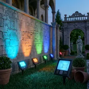 Smart RGB LED Floodlight IP66 Waterproof Outdoor Landscape Lighting, APP Control Dreamcolor Spotlight for Garden Wall & Tree Uplighting