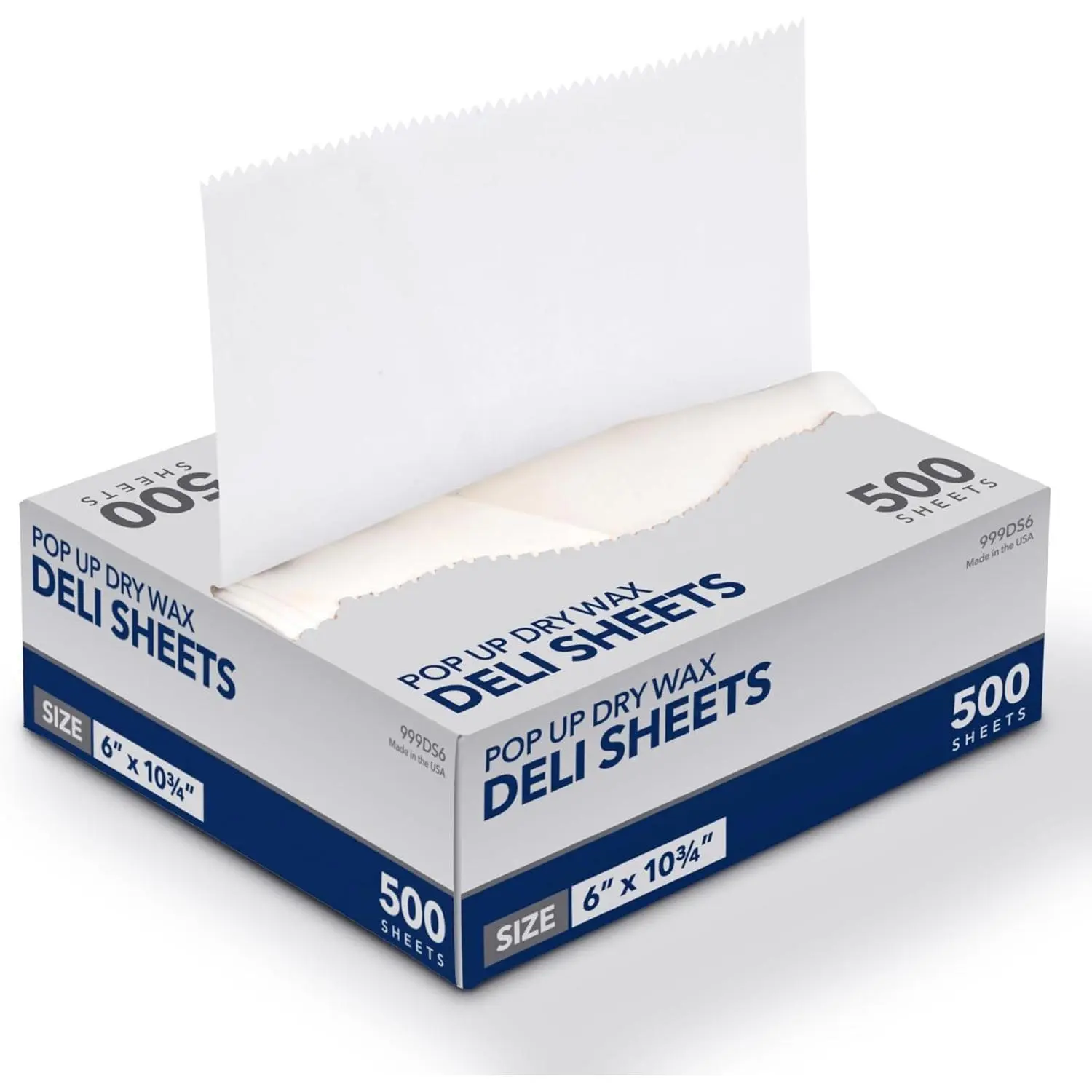 500 Pack Deli Paper, 6" Pre-Cut Dry Wax Paper For , Heavy Duty Pop Up Dry Wax Sheets for Restaurant, Disposable Deli Paper