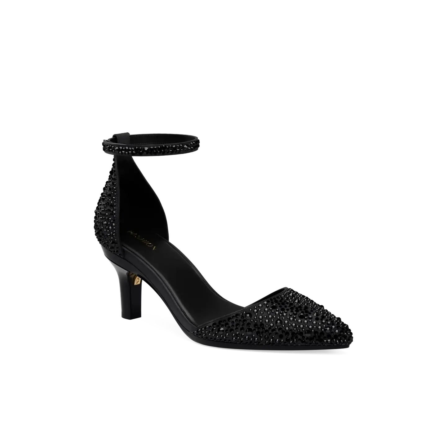 D'Orsay Pump - Coal Mixed Rhinestone 3" Stiletto