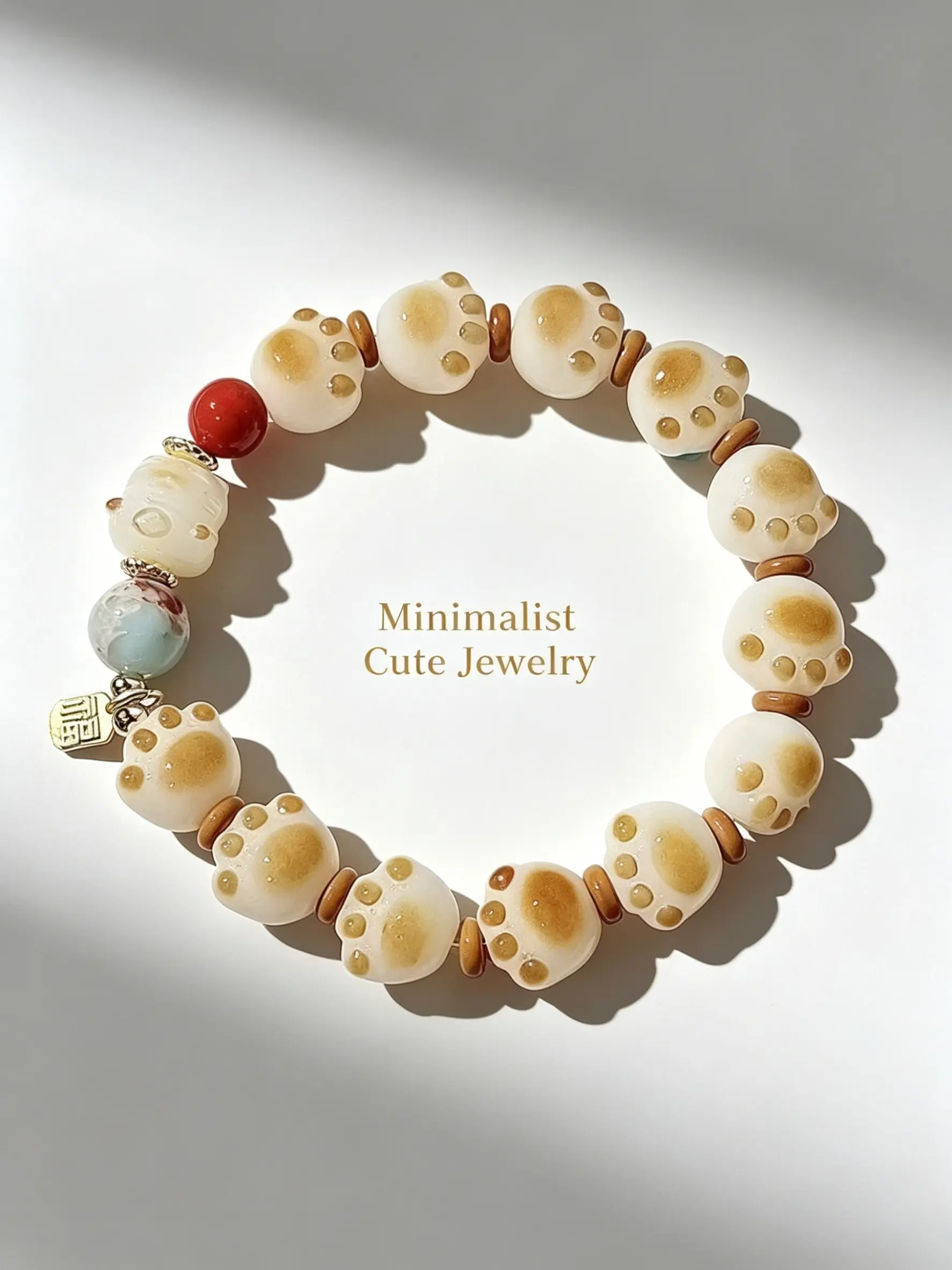 Cute Cat Lotus Beaded Bracelet, Unique Jewelry, Best Friend Gift, New Summer 2026, Trendy Fashion Accessory