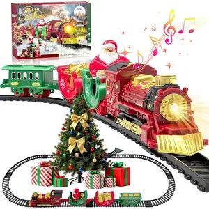 Mini Christmas Train Set – Santa-Themed Holiday Decorative Train for Tree, Mantel & Tabletop Display
