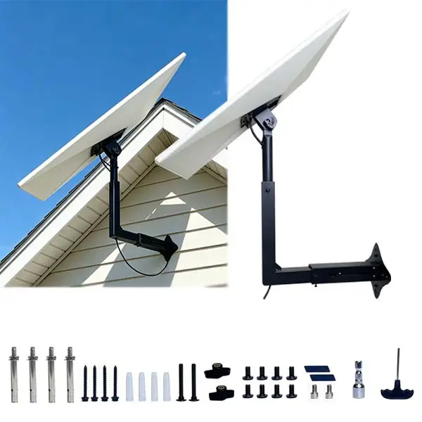 Starlink Gen3 L-Shape Wall Eave Mount, Durable Steel Heavy-Duty Wall Bracket for Gen3 Standard Dish, Outdoor Weather-Resistant Installation Hardware Kit with Adjustable Cable & Protection