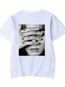 Men's Top V (taehyun) Jungkok Fan T-shirt Women's Men's Casual Fashion Retro Suga Kpop Loose Comfortable Harajuku T-shirt Women's T-shirt Aesthetic Clothing Soft Skin friendly Men's and Women's Universal Four Seasons Suitable Couple Gift