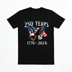 American Eagle Independence Day 250 Years 1776 2026 T-Shirt White Patriotic Flag And Bird Design For Celebrations And National Events