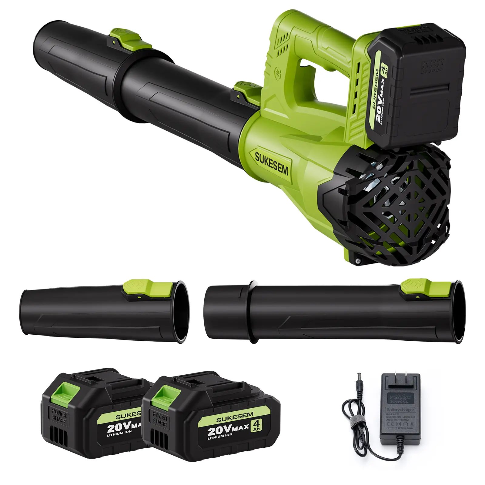 Cordless Leaf Blower , Electric Blower with 2×4Ah Batteries & Charger, 6-Speed Variable Control, Powerful Yard Tool for Lawn Care, Patio, Driveway, Dust & Leaf Cleanup