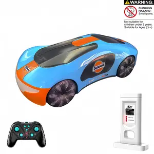Cool LED Light Remote Control Drift Car, 2.4GHz Spray Racing Car, Rechargeable Toy Car with Charging Station, Best Gift for Boys