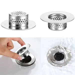 2-Pack Heavy-Duty Bathroom Sink & Bathtub Drain Cover, Bathroom Accessory - Stainless Steel - Drain Strainer with Rounded Edges, Fits 1.25"-1.60" Drain Holes, for Bathroom, Kitchen - Easy Installation & Cleaning, Corrosion-Resistant Drain Protector