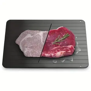 Goxawee Defrosting Tray for Frozen Meat, 9-Inch Rapid Defrost Plate, Aluminum Fast Thaw Board, Natural Thawing Mat