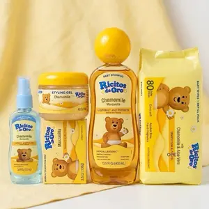 Ricitos de Oro Haircare Shampoo Kit - 400ml Nourishing Hydrating Daily Cleanser, Soap, Hair Gel, Towel, and Perfume