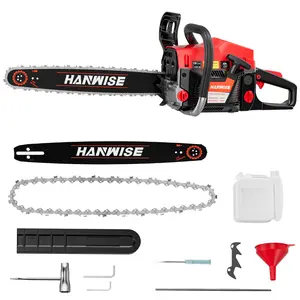 HANWISE 54.6cc Gas Chainsaw, 20 Inch Guide Bar, 3.2HP 2.4KW 2-Stroke Gasoline Chainsaw, Handheld Power Chain Saw with 65Mn Steel Chain, Quick Start, for Tree Cutting, Logging & Firewood
