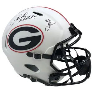 Herschel Walker Signed UGA Bulldogs Lunar Eclipse Rep F/S Helmet w/Insc - BAS QR