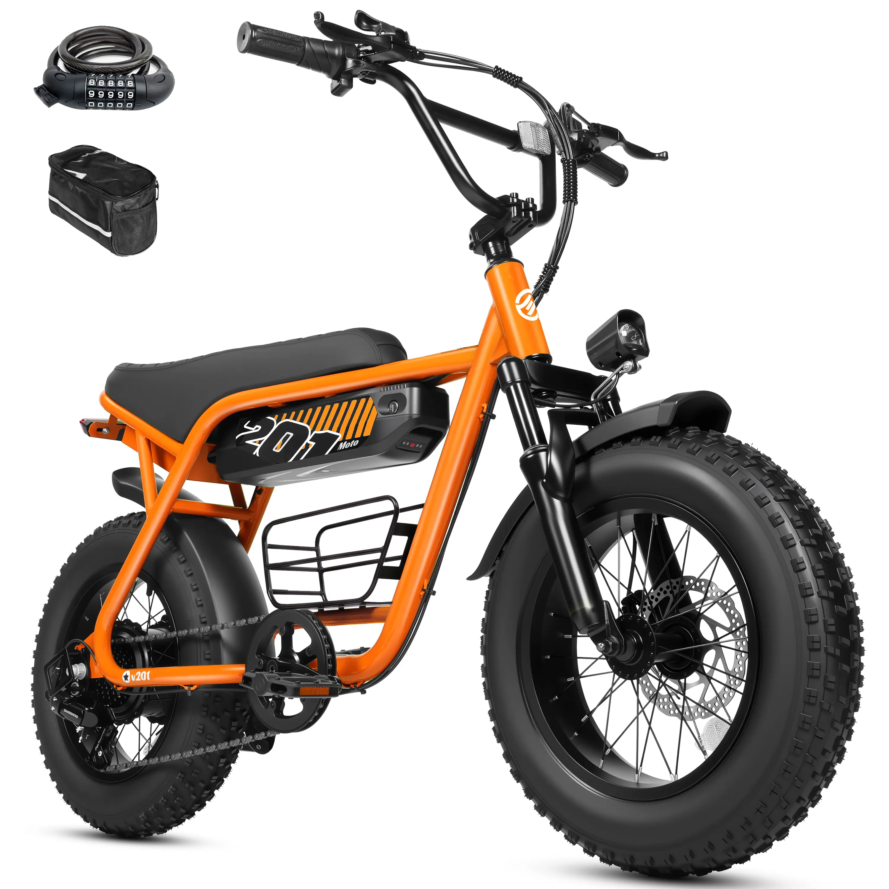 Orange（Combination Lock + Phone bag）