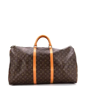 Pre-owned Louis Vuitton Canvas Coated Travel Bags Keepall Bag Monogram Canvas 60 by Rebag
