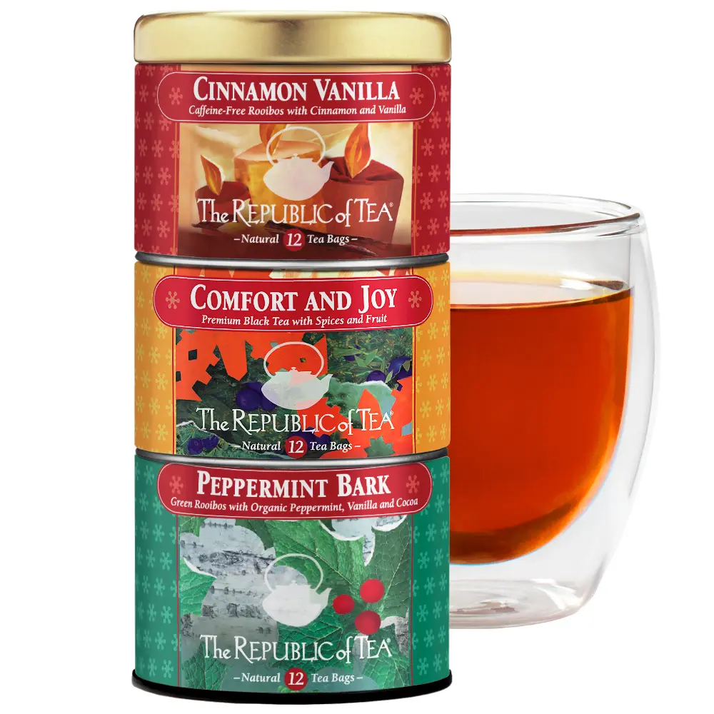 The Republic of Tea – Holiday Stackable Tea Tin, Seasonal Assortment, 36 Tea Bags