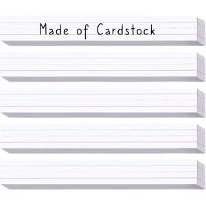 White Sentence Strips Cardstock 3" x 24", Thick Ruled Word Writing Paper for Teacher Supplies, Classroom and , Pack of 100