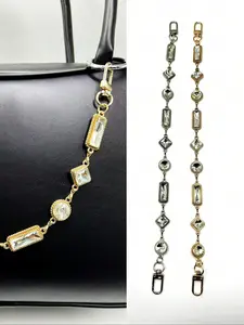 Elegant Rhinestone Decorative Bag Chain, European Style Round Ring Design, Long Extension Strap for Handbags, Fashion Accessory