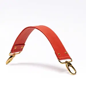 Orange Pigmented Grain Wristlet Leather Purse Strap Replacement 2" Width