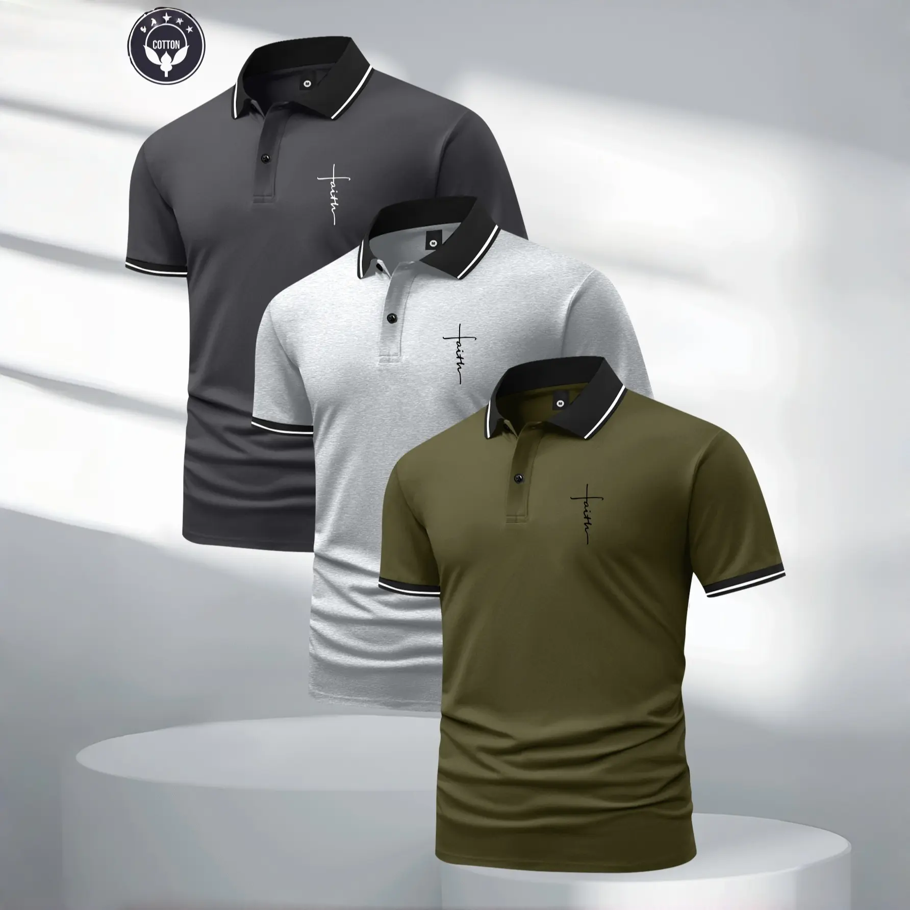 Green + Light Gray + Dark Gray