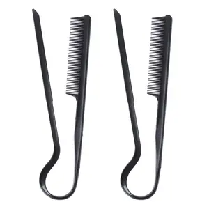 2pcs Eco-Friendly Unisex V-Shaped Plastic Hair Styling Clip Comb - Travel Size, Grip Handle, Smooth Hair Dressing & Styling Tool