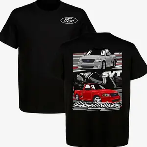 Ford SVT Lightning Graphic T-Shirt Short Sleeve Premium Cotton Tee for Truck Fans All Seasons Car Enthusiast Made in USA XJ