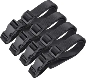 Nylon Backpack Accessory Sleeping Bag Strap with Quick Release Buckle - Pack of 4
