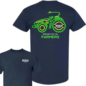 [Sale Up To 30%] Busch Light Farmers Tractor 2-sided T-shirt, Busch Light T shirt Full Color For Men And Women Classic Cotton