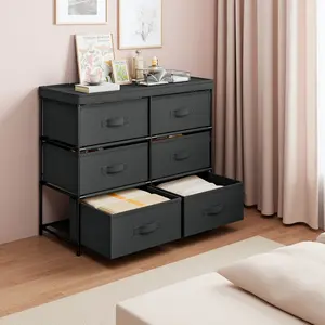 Drawer Fabric Storage Tower for Bedroom - Foldable Closet Organizer with Easy-Pull Handles, Multi-Functional Dresser for Living Room/Bedroom, Spacious Makeup Drawer Organizer Unit