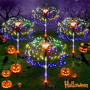 4pcs Outdoor solar-powered fireworks lights, Christmas decorations, IP65 waterproof. Christmas decorations suitable for DIY arrangements in gardens, courtyards, parties, Christmas and Halloween displays | Christmas lighting string