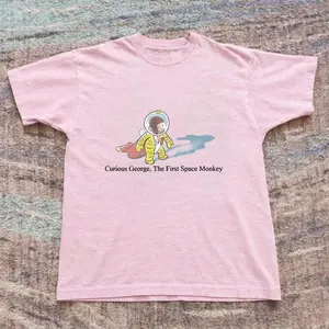 Curious George Pink Kids Unisex T-Shirt,  Cute Character Graphic Gift