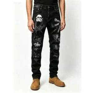 Men's  jeans Y2K Grunge Revival, The Jeans You’ve Been Searching For Edgy Skull Jeans That’ll Elevate Every Outfitmen