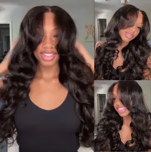 Geeta Hair-Loose Body Wave Wig 13x4 Lace Frontal 250% Density Wigs with Curtain Bangs Ocean Wave Wigs Pre Plucked Hair#TikTokShopBackToSchool