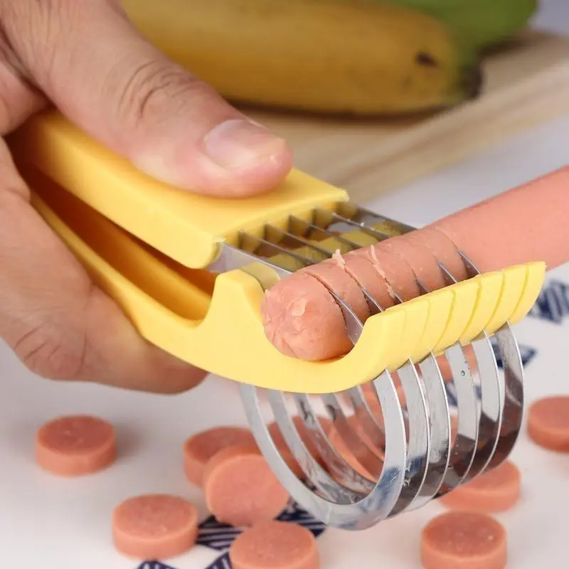 Kitchen Supplies Banana Slicer Stainless Steel Ham Sausage Cutter Kitchen Vegetable Slicer Fruit Vegetable Slicer
