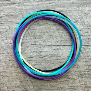 “Rollin’ With My Homies” / Silicone Stacking Bracelets / Memories Collection Stack / Multi-Colored