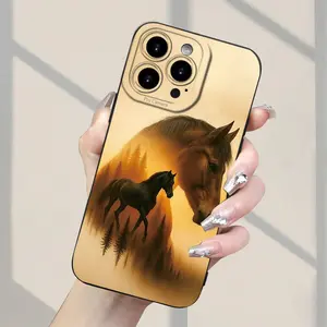 A Horse Pattern Forest Design Phone Case TPU Shockproof Full Protection Case, Suitable for iPhone 17/16/15/14/13/12/11 PRO MAX PLUS AIR E XS and PROMAX MINI, Ideal Gift for Friends and Family, MS1455