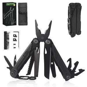 Foldable Multi-Tool Pliers 23-in-1 Multitools with Pocket Knife, Stainless Steel Self-locking Pliers with 8 Screwdriver Bits, Multi Tool Camping Gear, EDC Knife for Outdoor Survival & Home