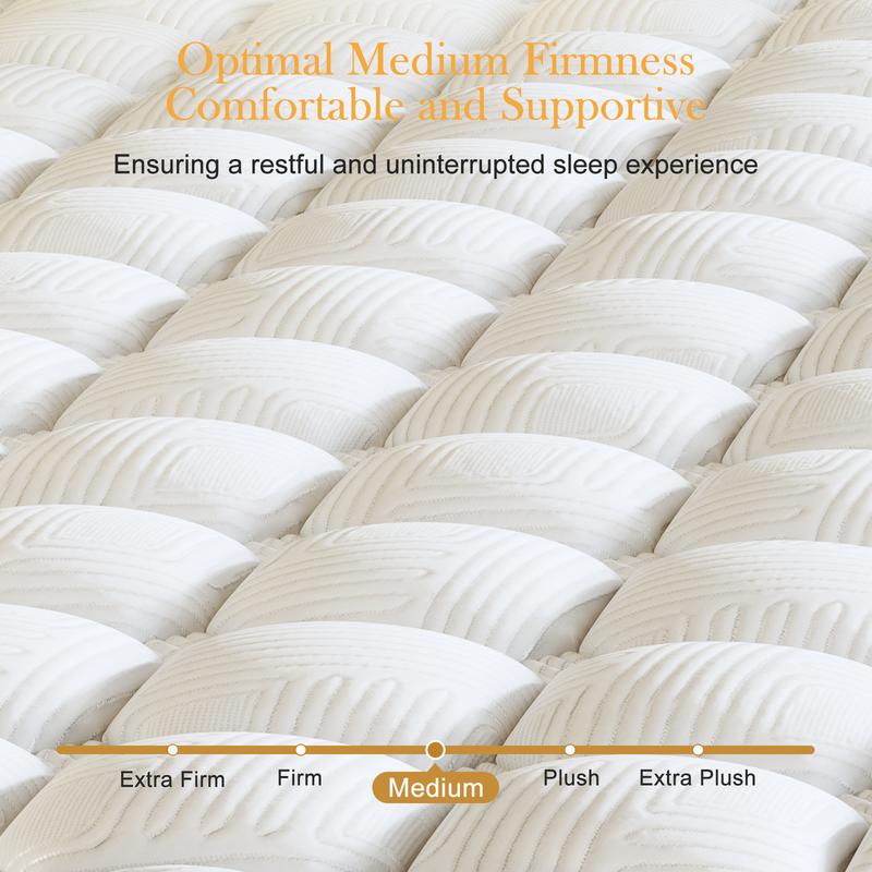 LayRoad 12/14 Inch Twin Full Queen King , Hybrid Memory Foam Mattress in a Box | Pocket Spring + Zoned Support | Soft and Comfortable, Pressure Relief, Medium Firmness, CertiPUR-US Certified(mattresses | queen size mattress | full size mattress)