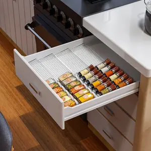 Combination Drawer Cabinet Spice Box Storage Rack, Ps Material High Definition Practical Spice Jar Seasoning Box Display Stand, Free Combination Sizes