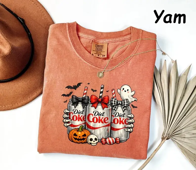 Comfort Colors Halloween Diet Coke T-Shirt - Sweatshirt - Hoodie, Fall Lover Tee, Diet Coke Lover Gift, Diet Coke Lover Shirt, Halloween Diet Coke Tee